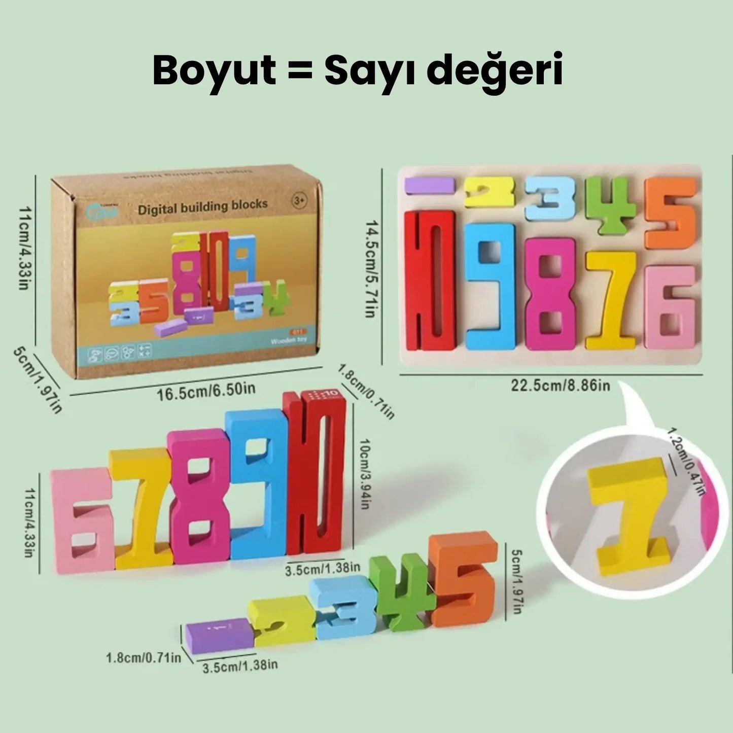 Montessori Eğitici Ahşap Sayı Blokları