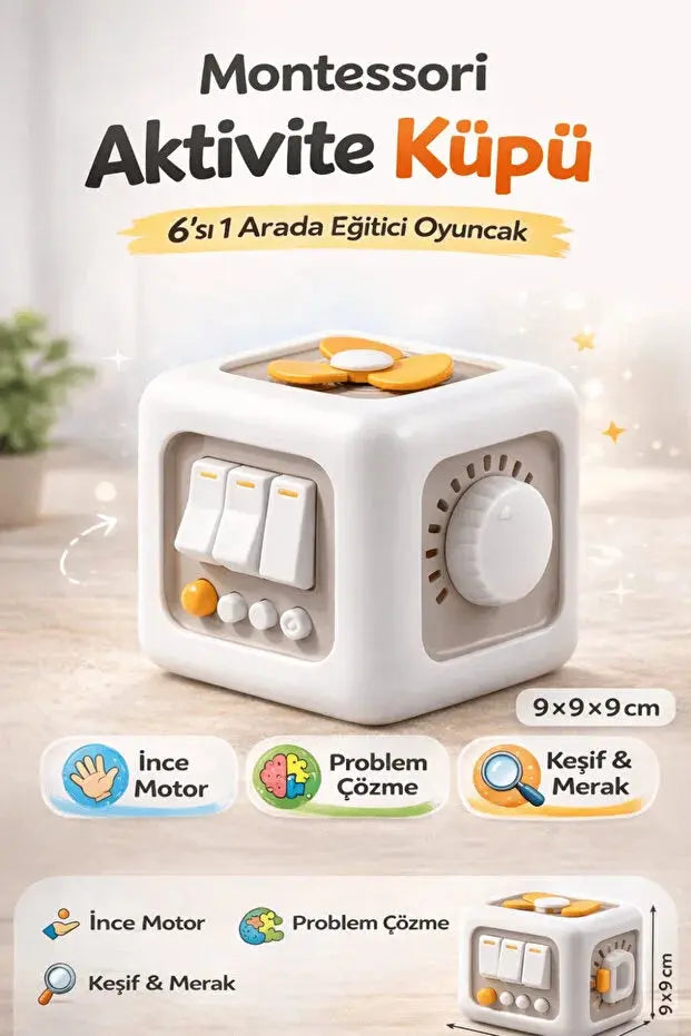 Montessori 6'sı 1 Arada Eğitici Aktivite Küpü