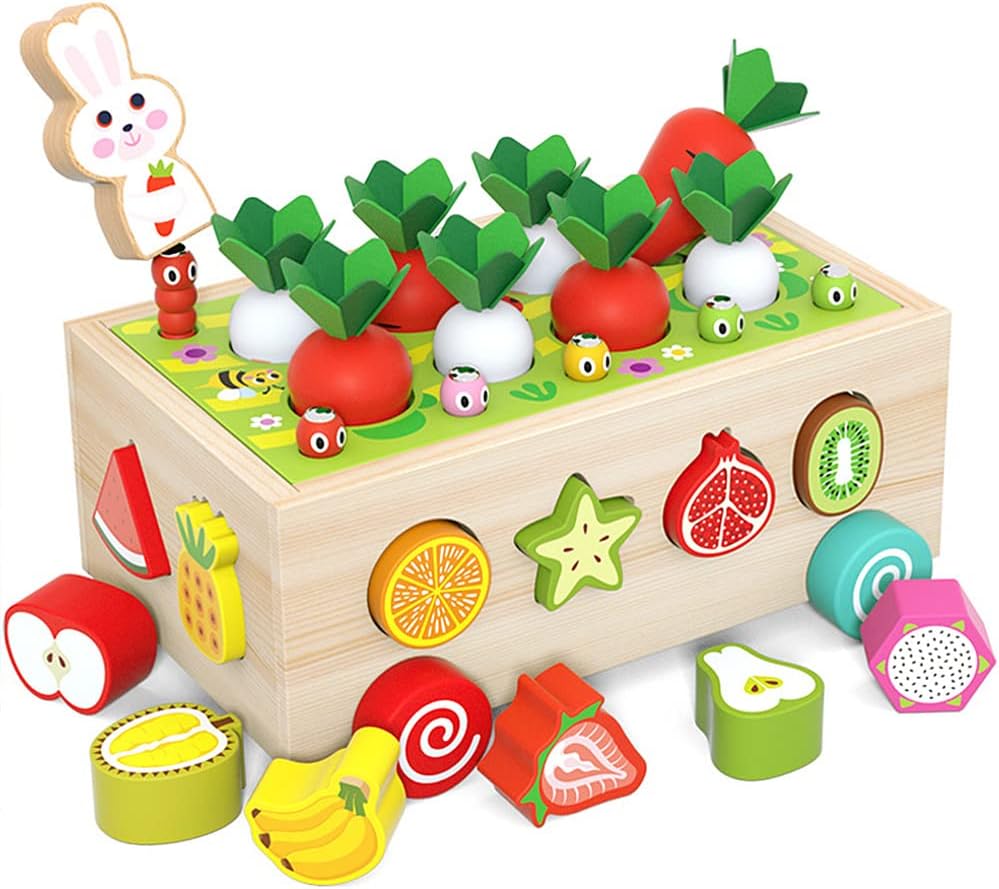 Montessori Ahşap Sebze Meyve Gelişim ve Keşif Arabası Montessori Atölyesi