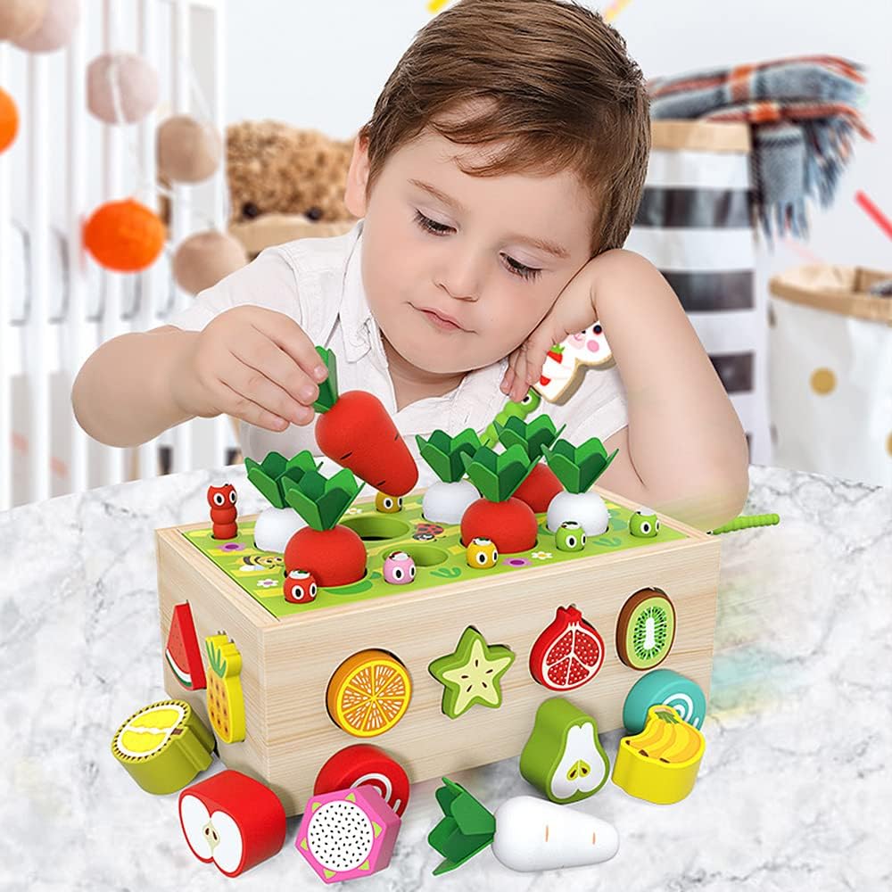 Montessori Ahşap Sebze Meyve Gelişim ve Keşif Arabası Montessori Atölyesi