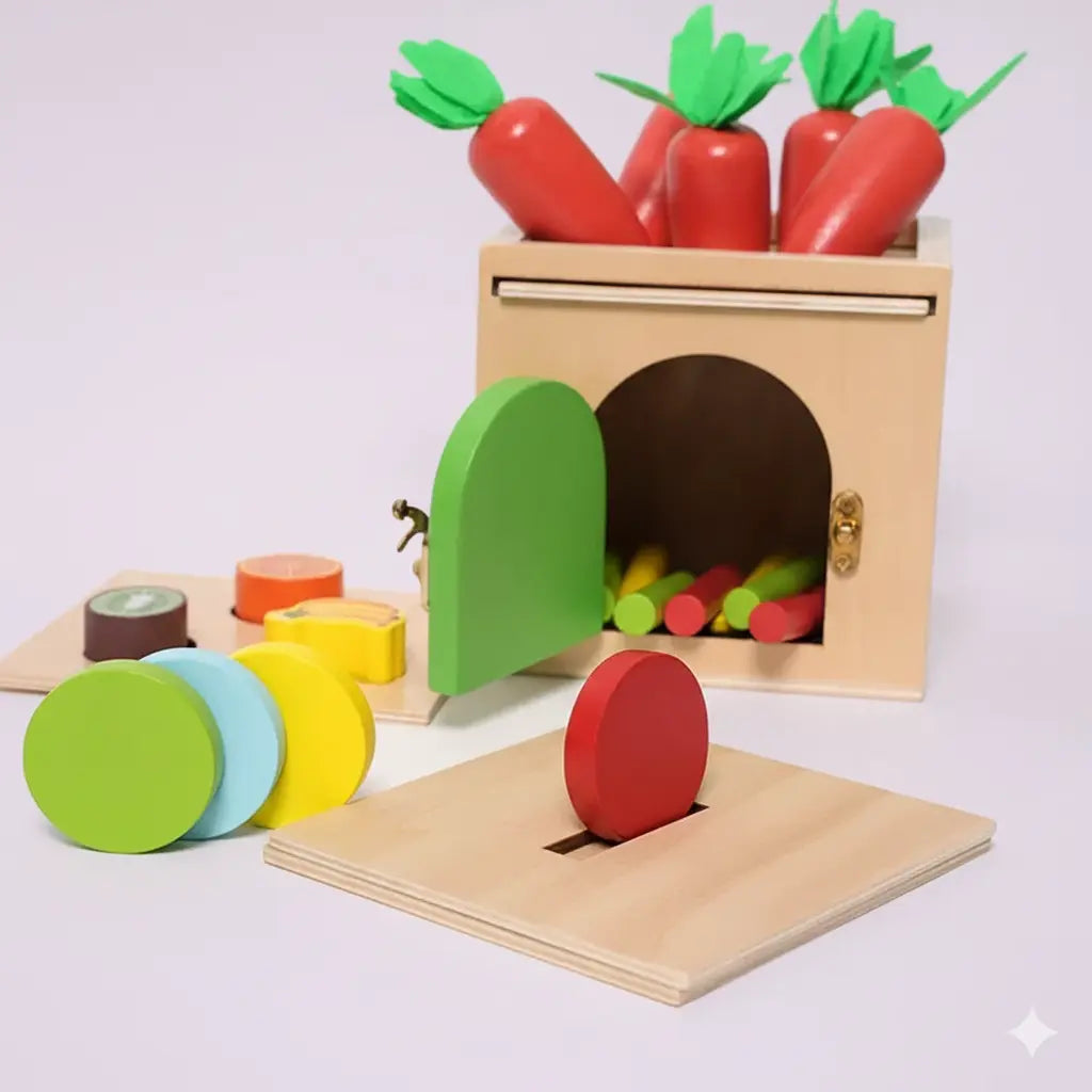 Montessori 6'sı 1 Arada Ahşap Eğitici Oyuncak