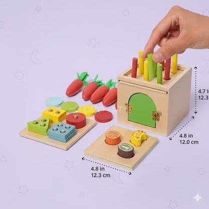 Montessori 6'sı 1 Arada Ahşap Eğitici Oyuncak