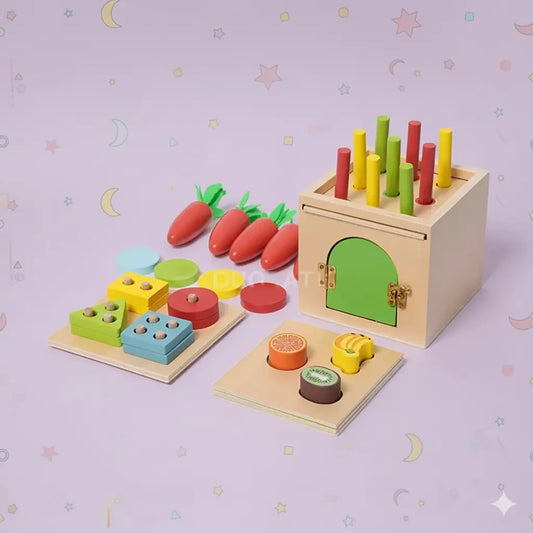 Montessori 6'sı 1 Arada Ahşap Eğitici Oyuncak