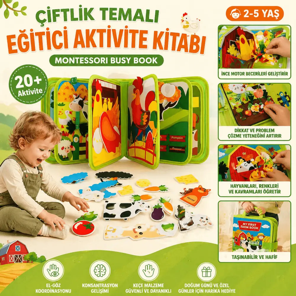 Çiftlik Temalı Montessori Aktivite Çantası